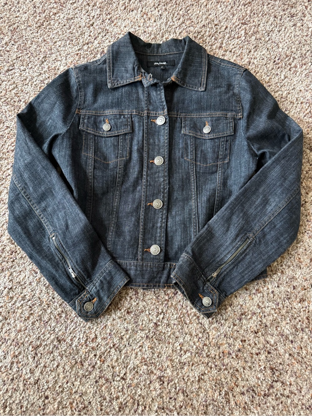 Daisy Fuentes Dark Blue Denim Jean Jacket